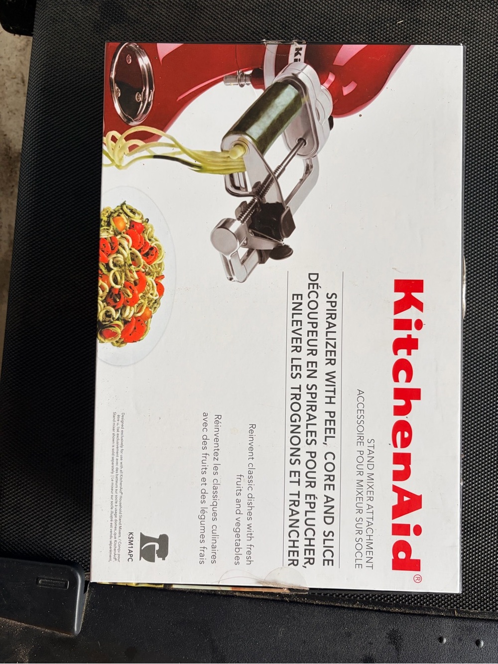 KitchenAid Red Spiralizer attatchment with Peel and Slice